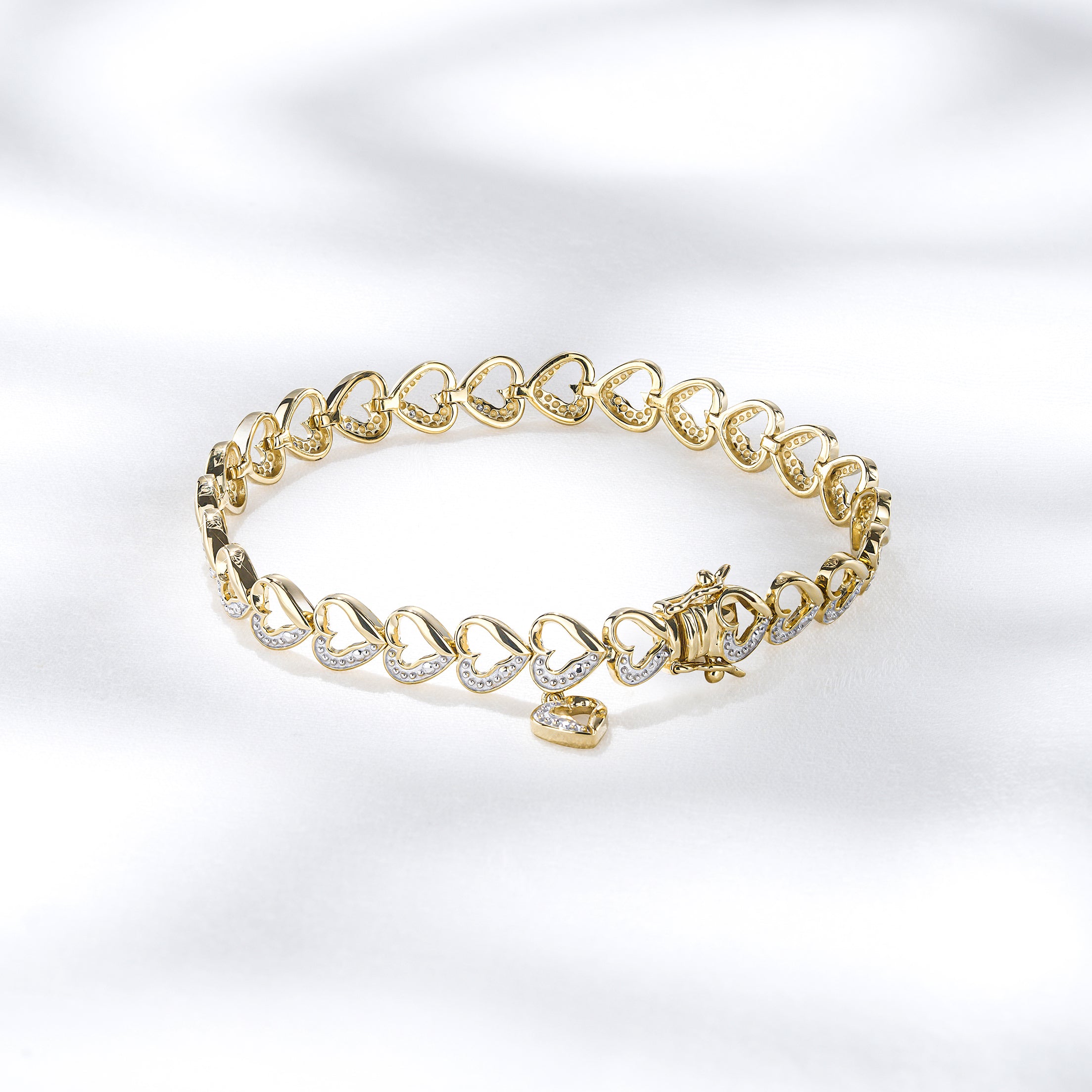 Diamond 18K Gold Vermeil Heart Bracelet